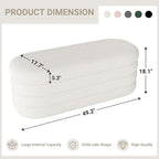 Busaurus Storage Ottoman Bench 49.2 Inch Upholstered Fabric Storage Bench - Image 2