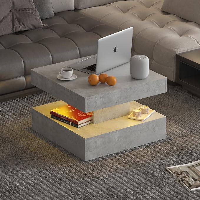HedoAjim Small Grey Led Coffee Table by HedoAjim