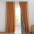 NICETOWN 100% Blackout Burnt Orange Curtains, W52 x L90 in, Thick Linen Blend by NICETOWN