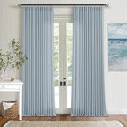 Light Blue Linen Curtains 102 Inches Long by Twodrapes