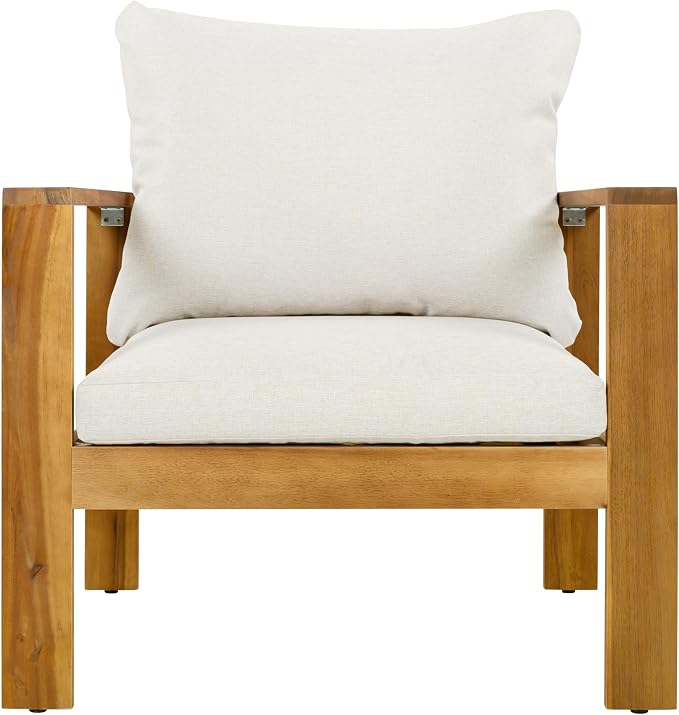 Christopher Knight Home Kayahs 4 Pieces Acacia Wood Furniture Set, Patio - Image 7