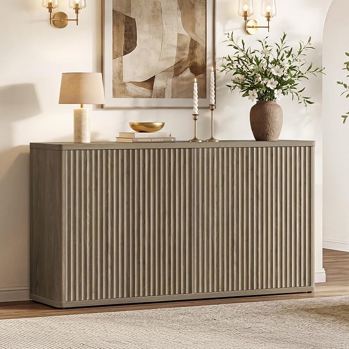 SICOTAS Buffet Cabinet with Storage Accent Sideboard with 4 Doors 66.3" Wide by SICOTAS