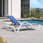 PURPLE LEAF Patio Chaise Lounge Chair Set Outside Aluminum Plastic Stackable - Image 3