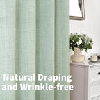 YoungsTex Sage Green Linen Curtains 45 Inches Length - Image 8