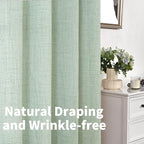 YoungsTex Sage Linen Curtains 63 Inch Length, Light Filtering Window Drapes - Image 9
