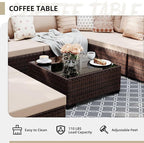 UPHA 9 Pieces Patio Furniture Sets, Wicker Outdoor Sectional Sofa Couch - Image 6
