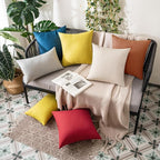 MIULEE Pack of 2 Decorative Outdoor Solid Waterproof Throw Pillow Covers Faux - Image 3