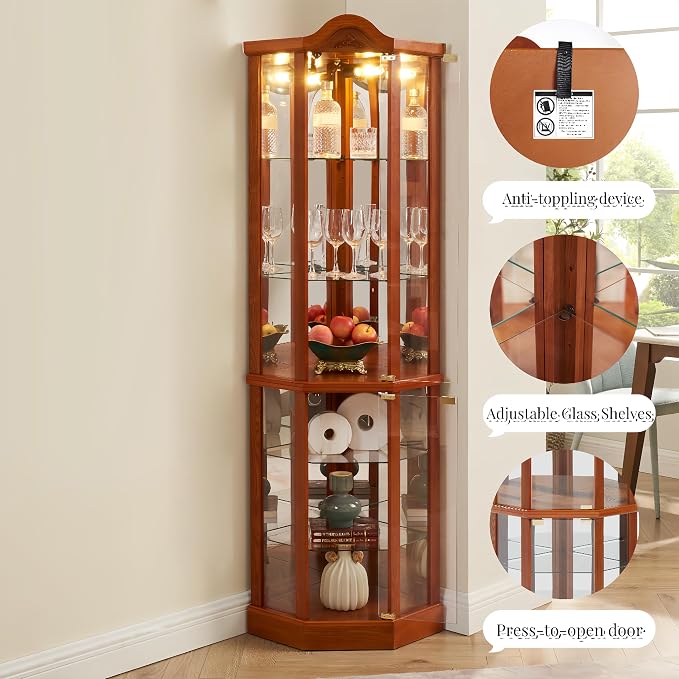 Glass Corner Display Cabinet - Image 7