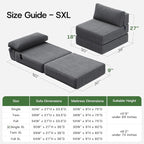 Convertible 4-in-1 Folding Sofa Bed Boneless Sleeper Chair Couch Foldable - Image 2