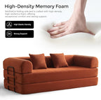 79" Convertible Sofa Bed with Fixed-Shape Frame & Removable Armrests, Modular - Image 6