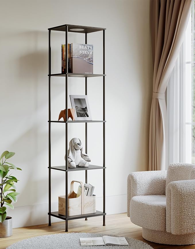 Display Shelf with RGBW Light, Color Changing Curio Cabinet Floor Lamp with - Image 7