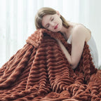 NEWCOSPLAY Fleece Ribbed Cozy Queen Blanket - Image 7