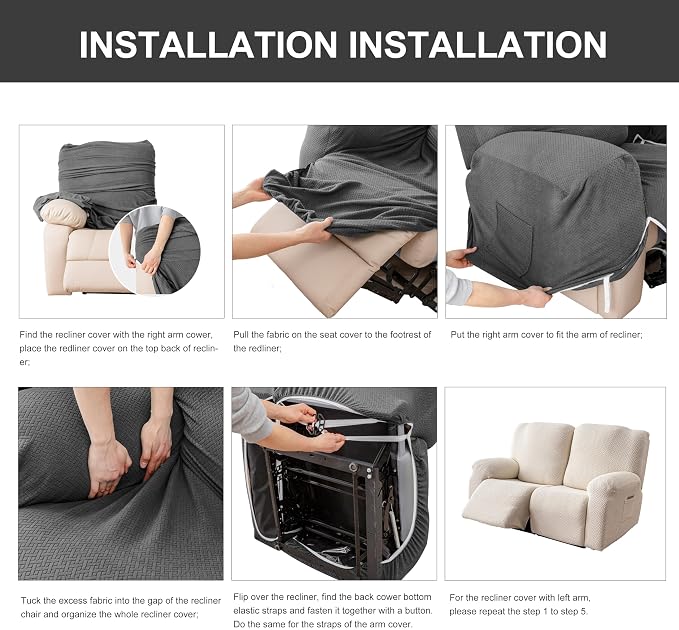 Genina Recliner Loveseat Cover Stretch Couch Covers Sofa slipcover - Image 7