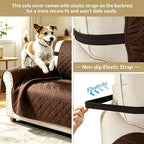 Reversible Couch Cover for 3 Cushion, Chocolate/Beige | Couch Cover for Sofa - Image 6