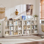 Joaxswe 12 Cube Storage Organizer, Wood Floor Standing 3-Tier Cubby Bookcase - Image 6