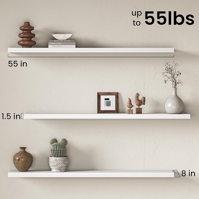 Fun Memories 55Inch Long Floating Shelves, 8 Inch Deep Shelves - Image 3