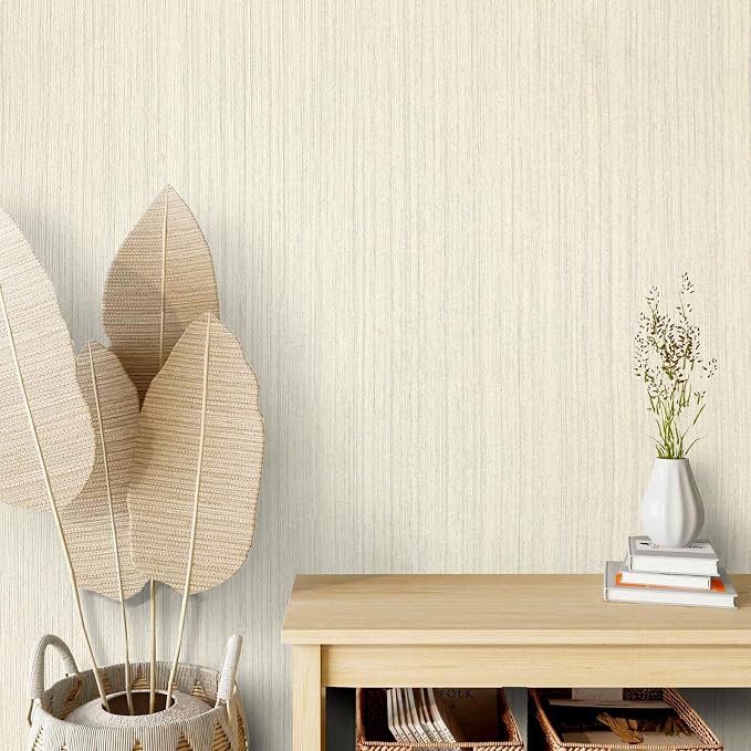 Grasscloth Peel and Stick Wallpaper Modern 15.7in x 118.1in Textured Linen - Image 3