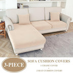 LA MEACK Couch Cushion Covers for Sectional Sofa L Shape Washable Separate Seat - Image 2