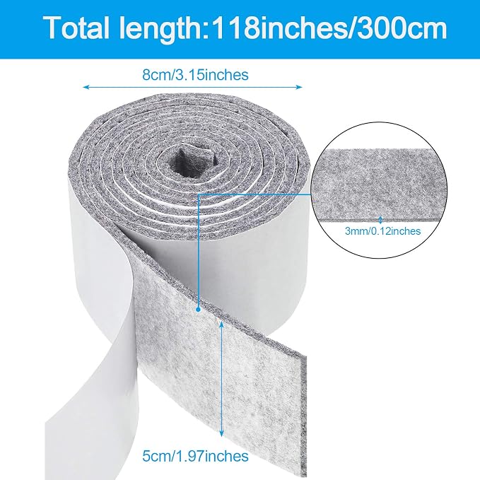 Shappy 2 Packs 120 x 2 x 0.12 Inch Felt Strips - Image 3