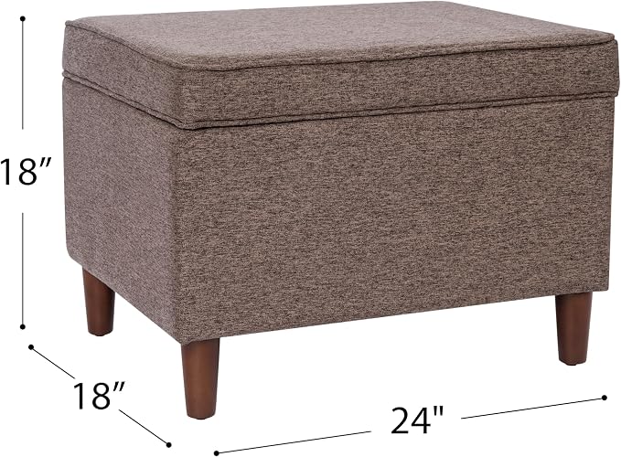 HomePop Home Decor | Dinah Collection Modern Storage Ottoman | Ottoman - Image 3
