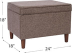HomePop Home Decor | Dinah Collection Modern Storage Ottoman | Ottoman - Image 3