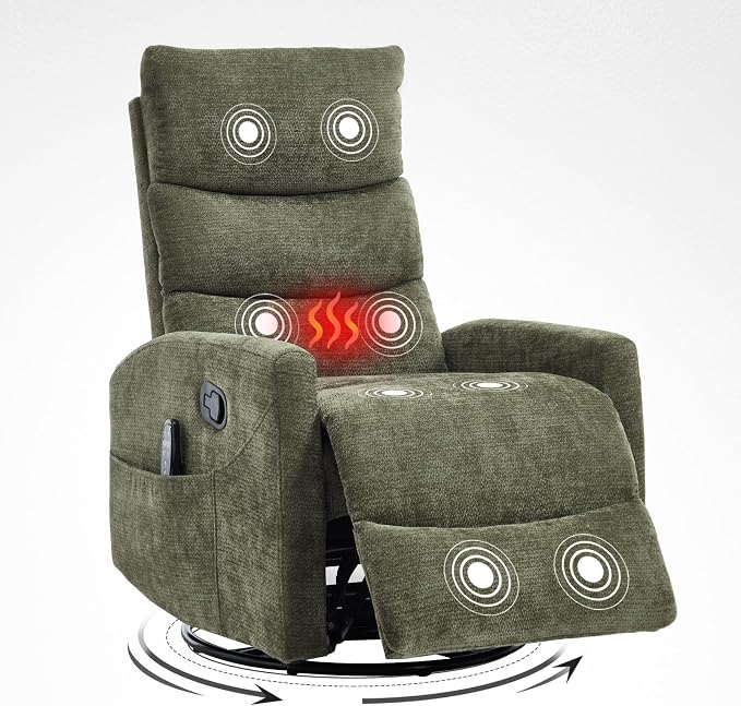 Trustyue Swivel Rocker Recliner Chair, 360° Swivel Recliner - Image 3