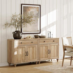 WAMAPT Buffet Cabinet with 4 Doors and 2 Drawers, Large Coffee Bar Table Wood - Image 3