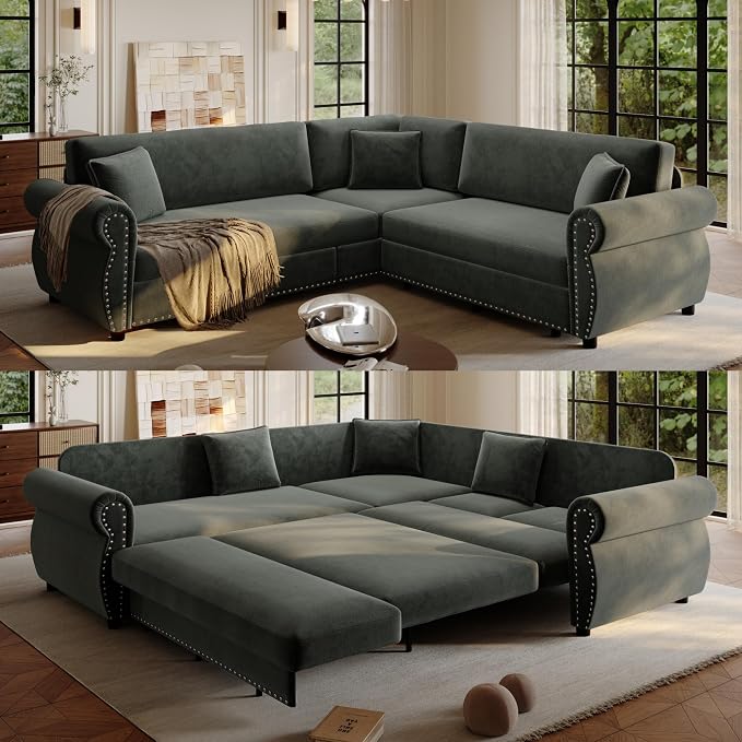 88.2" Sectional Sleeper Sofa by Unknown