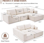 Weture 108” Modular Sectional Sofa, Cloud Sectional Couch - Image 3