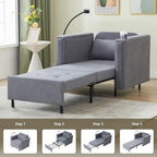 LEVNARY 3-in-1 Convertible Sleeper Chair Pull Out Bed, Single Sofa Chair Sleeper - Image 6