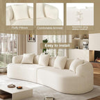 131" Oversized Sectional Sofa for Living Room, Modern Luxury Plush Chenille - Image 7