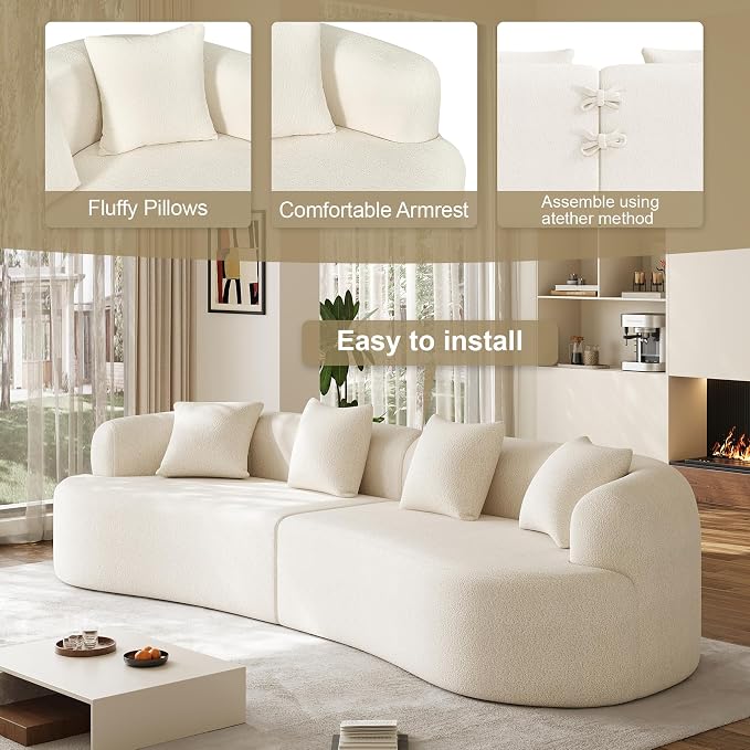 131" Oversized Sectional Sofa for Living Room, Modern Luxury Plush Chenille - Image 7