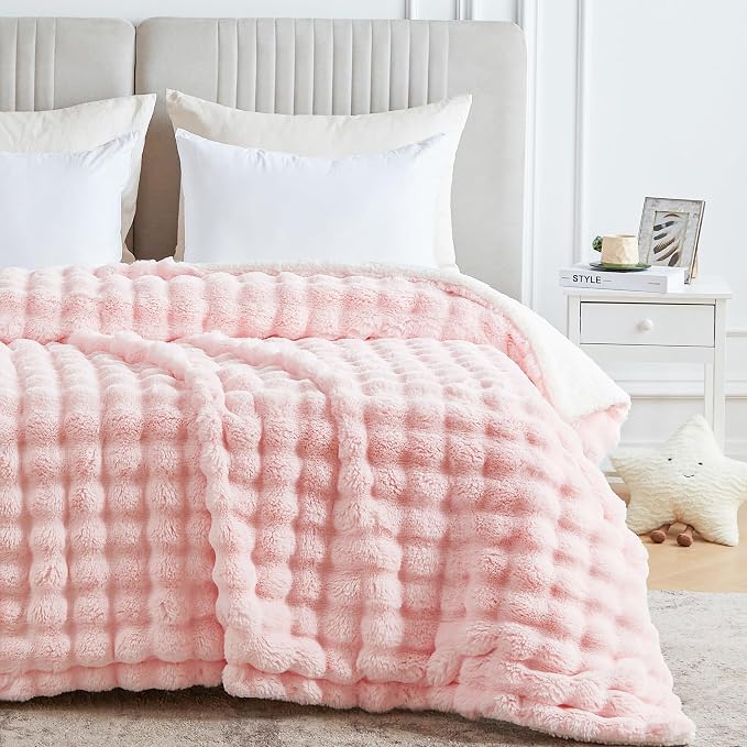 60x80 Inches Ultra-Soft Fuzzy Faux Fur Plush Twin Size Blanket - Image 6