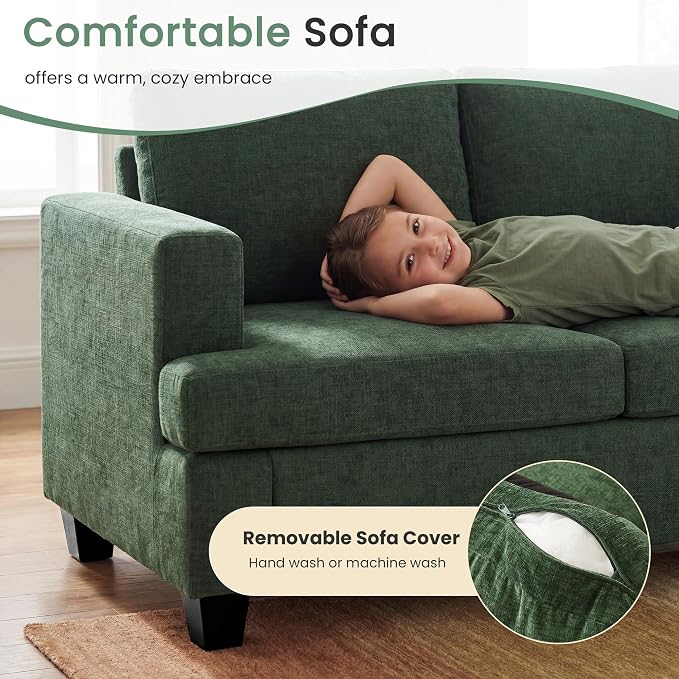 YOUDENOVA Sofa, 63” Comfy Loveseat Sofa - Image 3