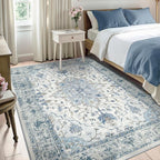 RELEANY Washable Area Rug, Water Repellent, Pet Friendly, Vintage Floral Boho - Image 2