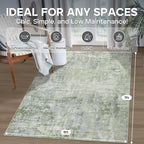 Aelenmu 5x7 Area Rugs for Living Room Bedroom Dining Room Washable Green | Soft - Image 2