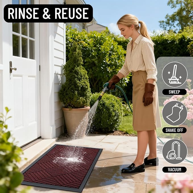 OLANLY Front Door Mat Outside Entrance, Waterproof Heavy-Duty Doormat | 29.5x17 - Image 9