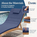 Quilted Chaise Lounge Outdoor Patio Furniture Cushions | Water-Resistant Patio - Image 4