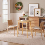 HOOBRO Bamboo Dining Table, Round Dining Table - Image 3