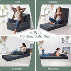 Folding Sofa Bed, 4 in 1 Convertible Sleeper Chair - Image 4