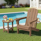 SERWALL Round Outdoor Side Table Set of 2, HDPE Small Adirondack Double End - Image 9