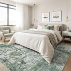LOONGRUG 7x9 Area Rug Washable Large Neutral Modern Living Room Rugs | Abstract - Image 4