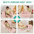 Kids Couch, 2-in-1 Toddler Chair Comfy 1-3 Years, Convertible Kids Chair - Image 6