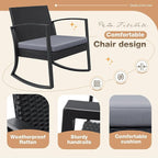 Greesum 3 Pieces Outdoor Furniture Set Patio Bistro Rocking Chairs - Image 6
