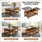 Lift Top Coffee Table with Storage, Small Coffee Table with Hidden Compartment - Image 7
