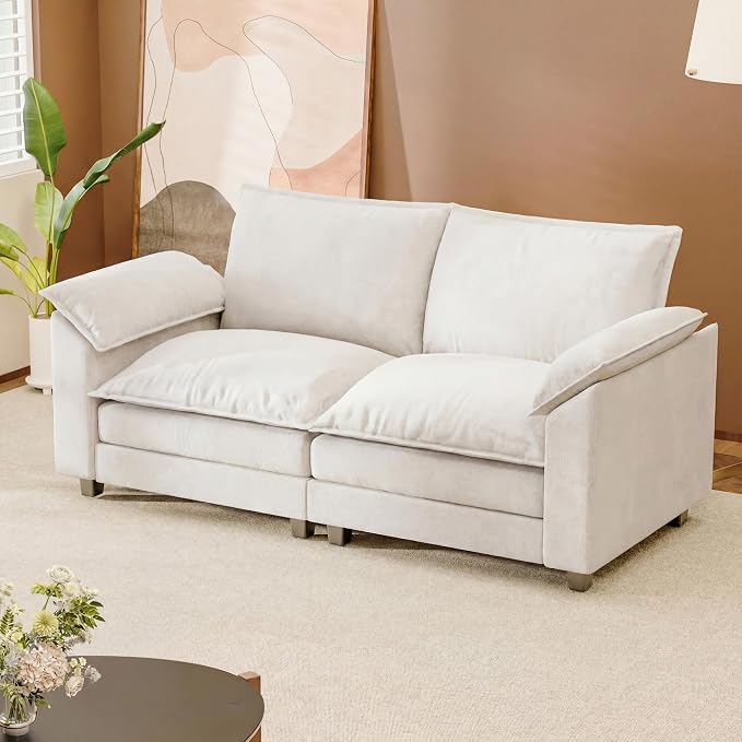 Modern Loveseat Sofa Chenille Cloud Couch - Image 7