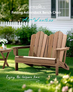 SERWALL 3 Pieces Patio Adirondack Bench Set, 2 Folding Adirondack Bench & 1 - Image 9