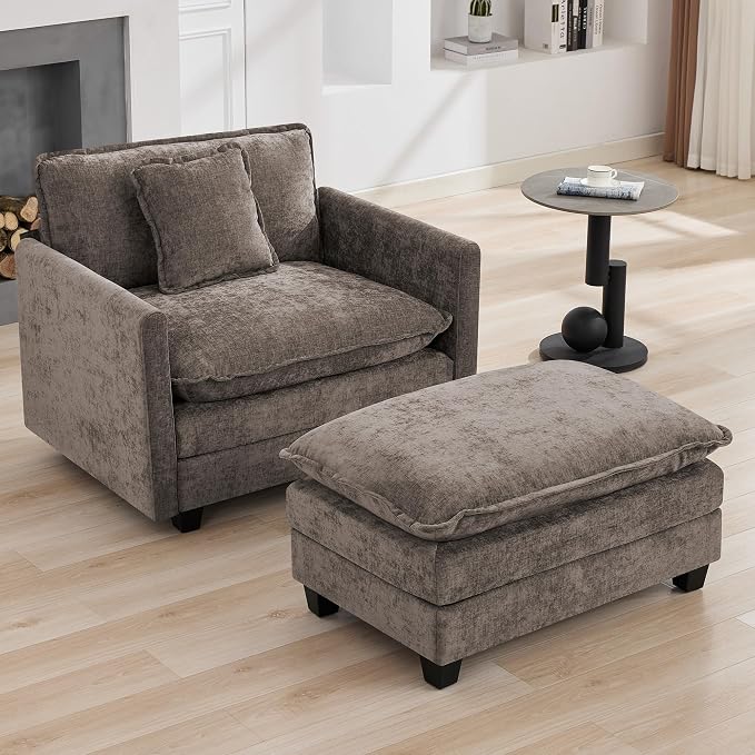 WUTUTUEE 41'' Modern Chenille Oversized Chair, Upholstered Accent Living Room - Image 7
