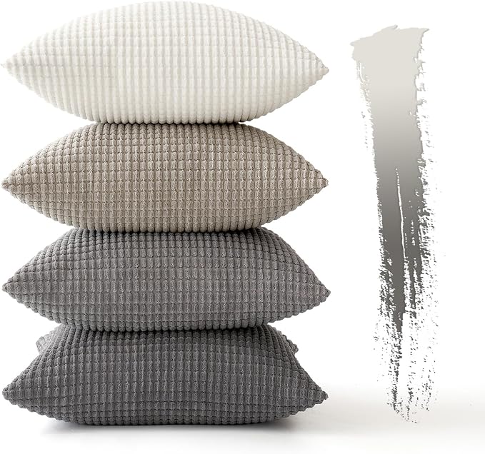 MIULEE Timeless Neutral Euro Sham Pillow Covers 24x24 Set of 4 Mid Century - Image 7