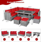 Tangkula 7 Pieces Patio Furniture Set, Outdoor Sectional Rattan Sofa Set - Image 4